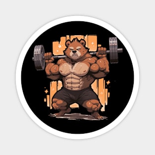 bear lifting weight Magnet